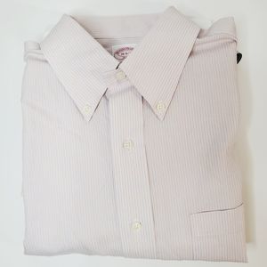 Brooks Brothers Striped Button Down Collared Shirt 346 Non Iron Size 16 36/37